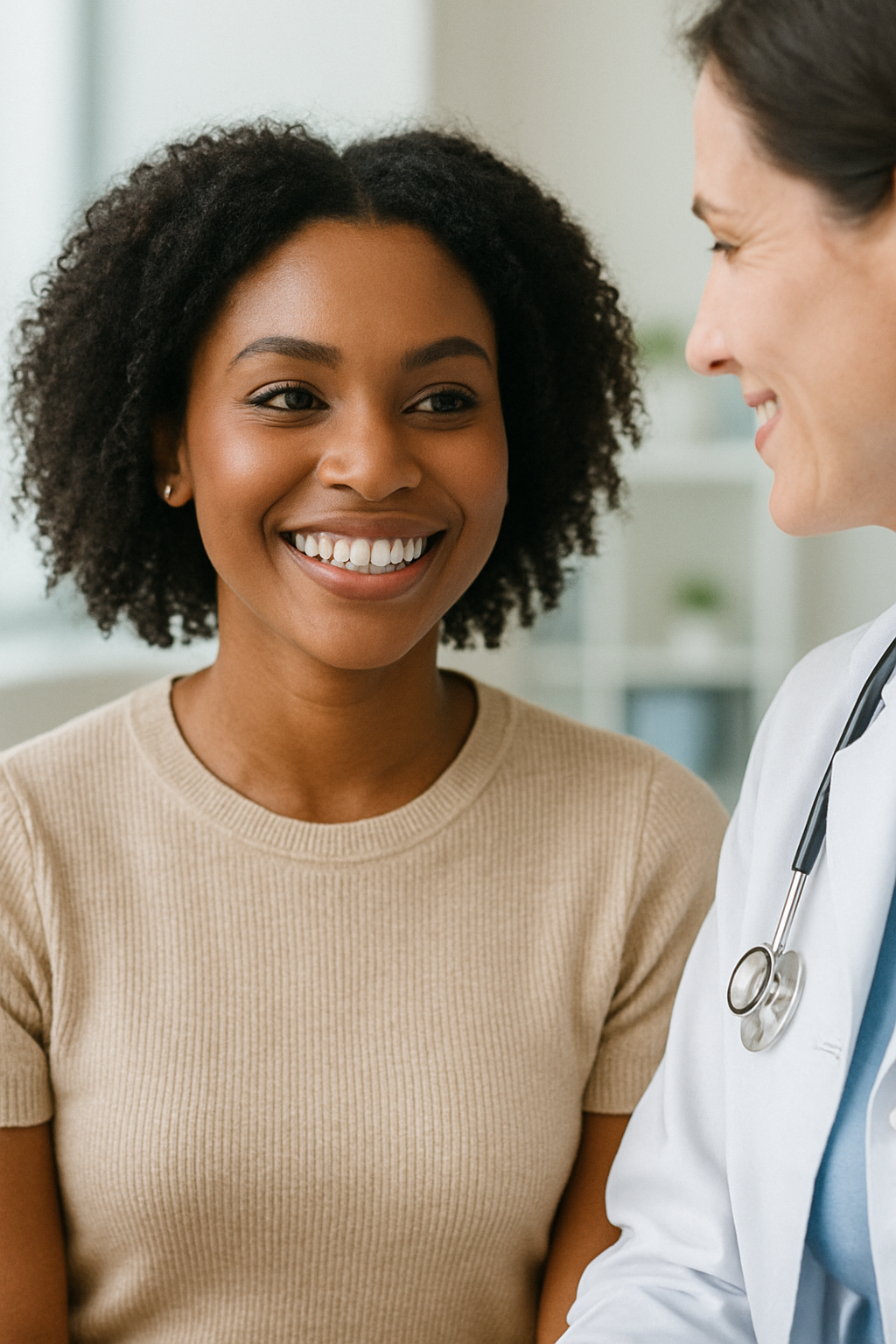 Paciente sorrindo na clínica Doctor Center Med